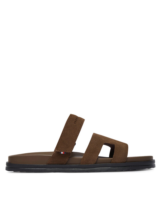 Tommy Hilfiger Чехли Tommy Hilfiger Adjustable Premium Suede Sandal FM0FM05774 Кафяв