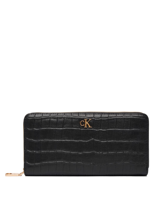 Calvin Klein Pénztárca Calvin Klein Ck Croc Long Zip Around LV04F1096G Fekete