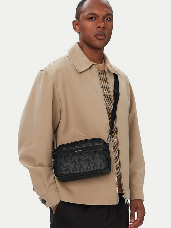 Calvin Klein Borsellino Calvin Klein Emblem Aop Deboss Camera Bag LV04D3563G Nero