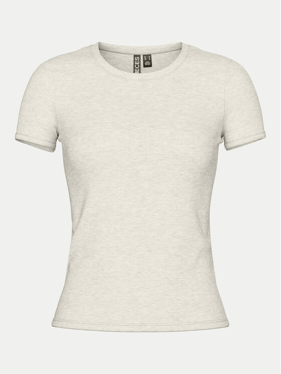 Pieces Pieces Футболка May 17154483 Сірий Slim Fit