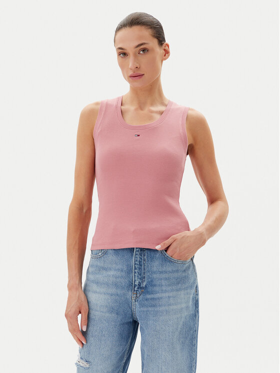 Tommy Jeans Tommy Jeans Top Essential DW0DW20673 Rosa Slim Fit
