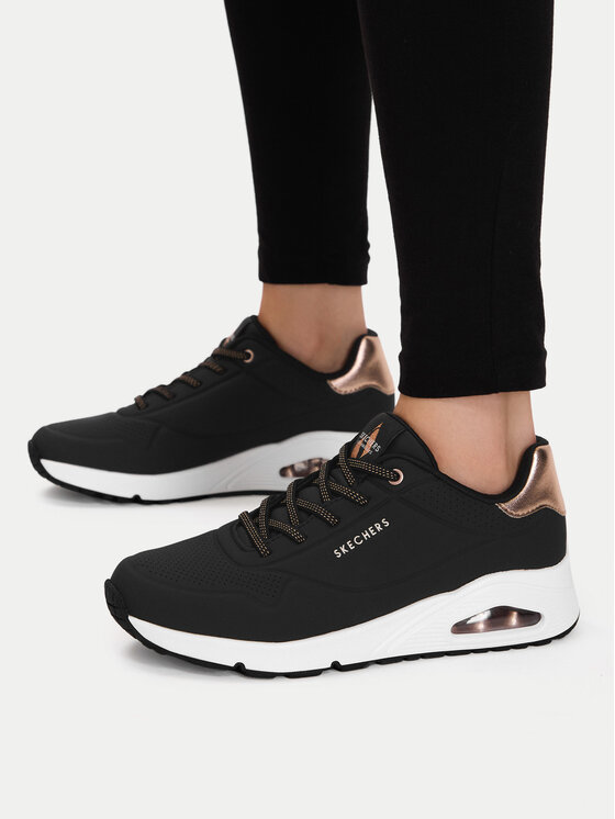 Skechers Sneakersy Skechers Uno Shimmer Away 155196/BLK Czarny
