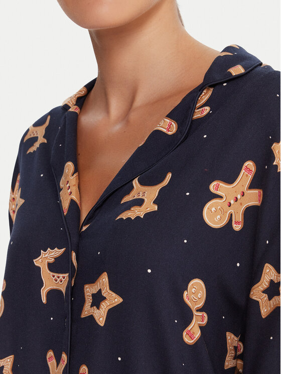 Hunkemöller Hunkemöller Πιτζάμα Gingerbread 302783 Μαύρο Regular Fit