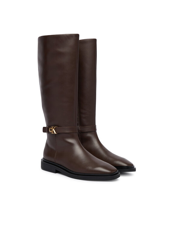 Calvin Klein Cizme Calvin Klein Square High Boot Lth Mg Hdw HW0HW03187 Maro