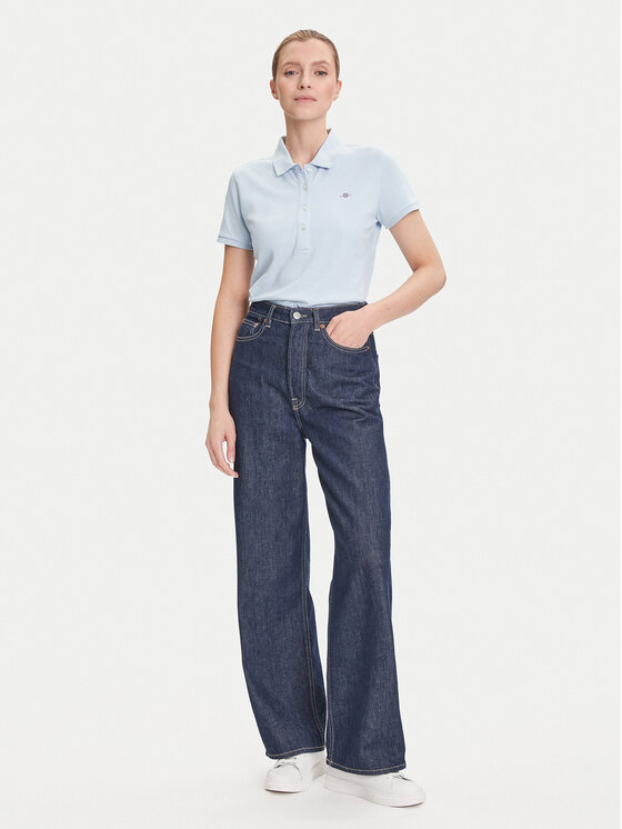 Gant Gant Polo majica Sheild 4200870 Svetlo modra Slim Fit
