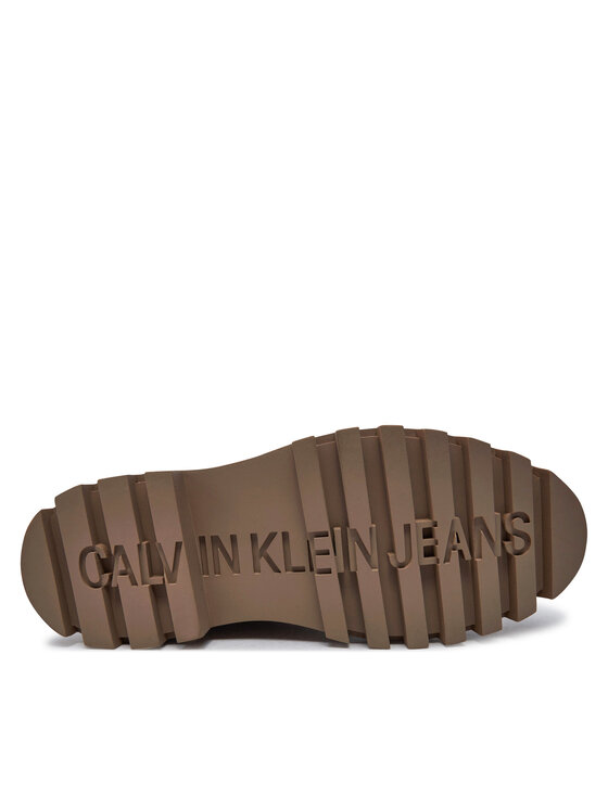 Calvin Klein Jeans Śniegowce Calvin Klein Jeans Flatform Chelsea Boot Padded YW0YW01558 Beżowy