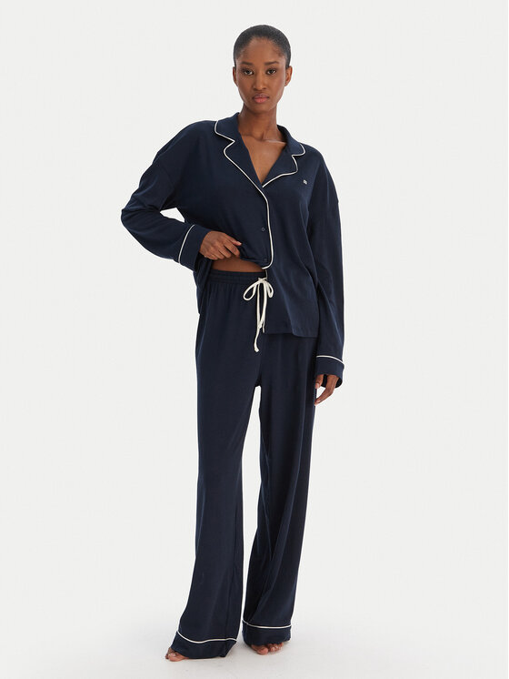 Tommy Hilfiger Tommy Hilfiger Pijama UW0UW06142 Azul marino Relaxed Fit