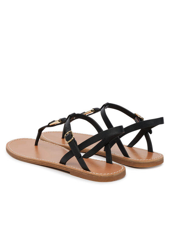 Tommy Hilfiger Basutės Tommy Hilfiger Leather Thong Sandal FW0FW09127 Juoda
