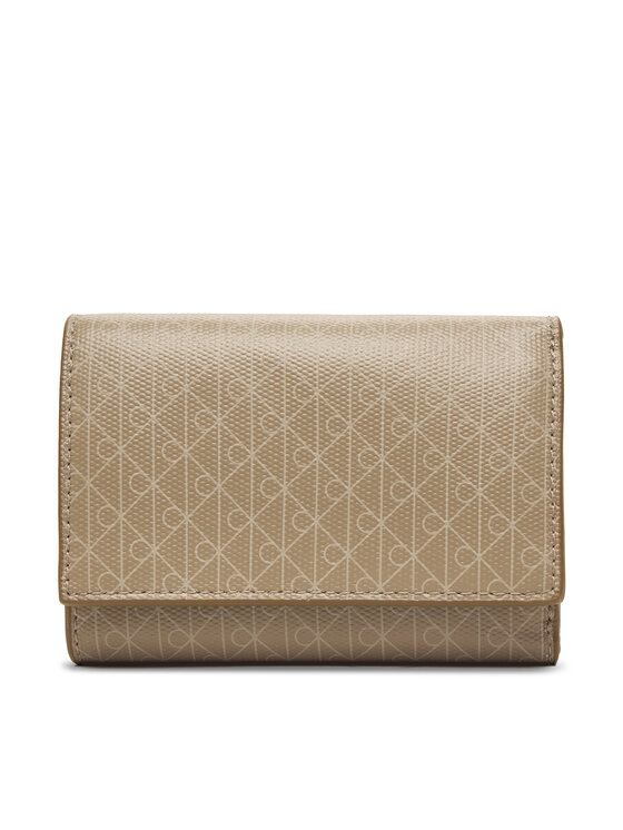 Calvin Klein Cartera Calvin Klein Emblem Aop Trifold W/ Zip Pocket LV04F1118G Beis