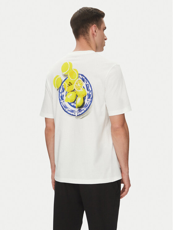adidas adidas Футболка Lounge Still Life Lemons Graphic JN7366 Білий Regular Fit
