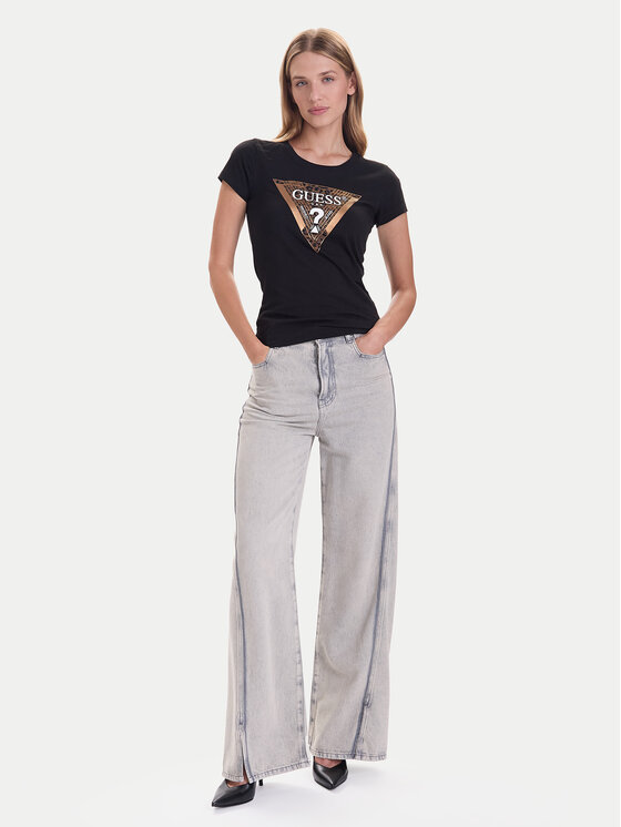 Guess Guess Camiseta W5BI28 J1314 Negro Slim Fit