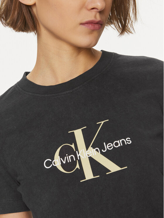 Calvin Klein Jeans Calvin Klein Jeans Majica Archival Monologo J20J223272 Črna Regular Fit
