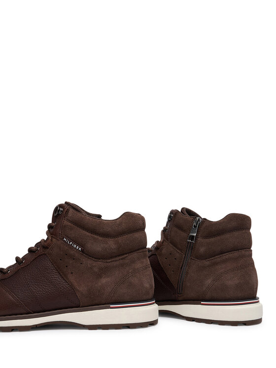 Tommy Hilfiger Trzewiki Tommy Hilfiger Corporate Outdoor Warm Lth Boot FM0FM05991 Brązowy