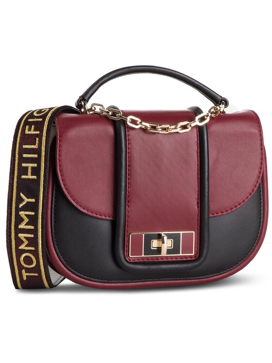 Tommy Hilfiger Bolso Tommy Hilfiger Fancy Th Leather Med Crossover AW0AW06119 Guinda/burdeos
