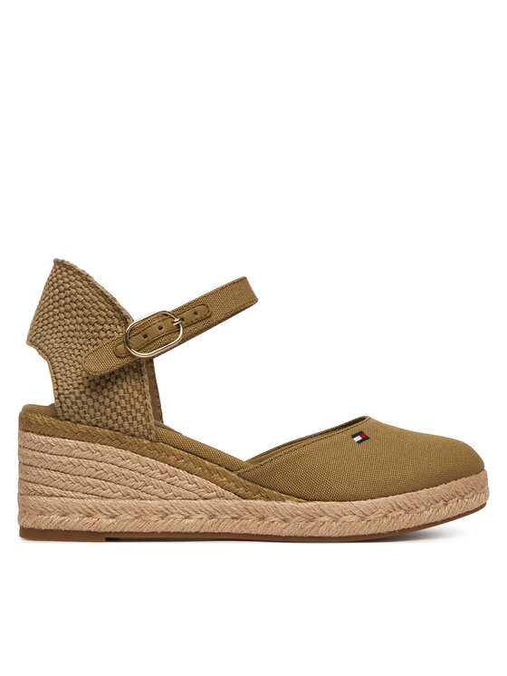 Tommy Hilfiger Espadrilky Tommy Hilfiger Mid Wedge Espad Closed Toe FW0FW09233 Hnedá