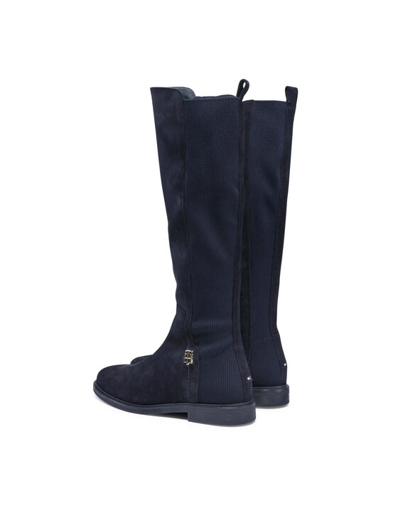 Tommy Hilfiger Oficerki Tommy Hilfiger Th Essentials Longboot FW0FW05992 Granatowy