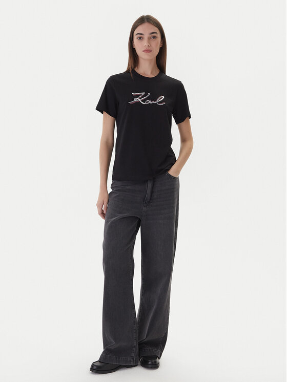 KARL LAGERFELD KARL LAGERFELD Camiseta A4W17052 Negro Regular Fit