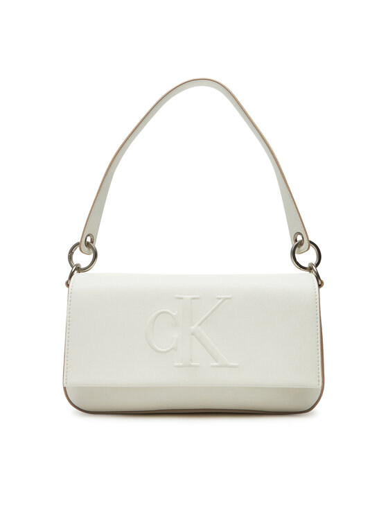 Calvin Klein Torebka Calvin Klein Sculpted Flap Shoulder Pouch LV04K3148G Biały