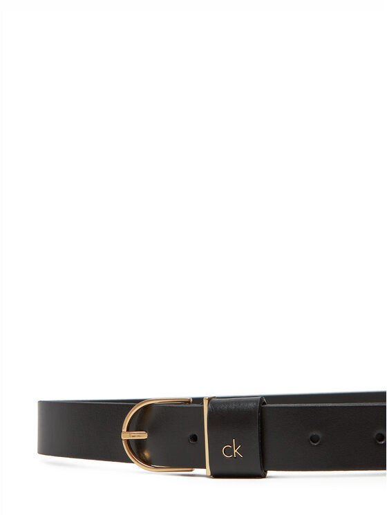 Calvin Klein Pasek Damski Calvin Klein Ck Metal Loop Round Buckle 25Mm LV04F7039G Czarny