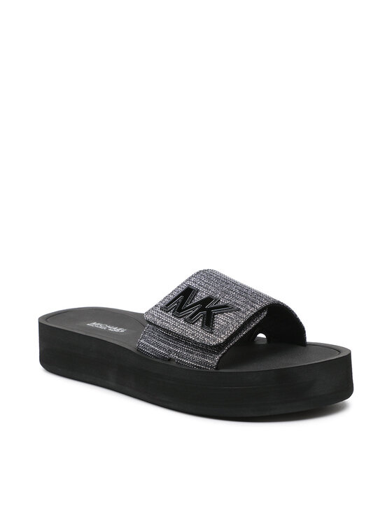 MICHAEL Michael Kors Şlapi MICHAEL Michael Kors Mk Platform Slide 40S1MKFA1D Argintiu