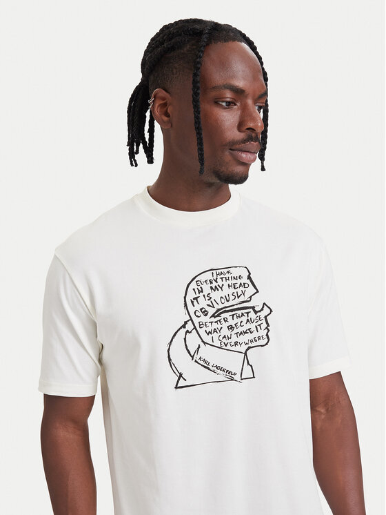 KARL LAGERFELD KARL LAGERFELD Camiseta 755151 564235 Crema Loose Fit