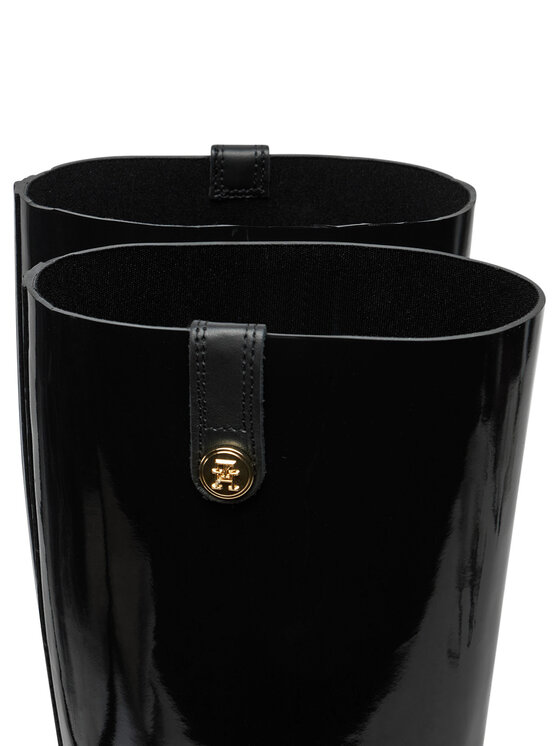 Tommy Hilfiger Γαλότσες Tommy Hilfiger Th Stud Rubber Long Rainboot FW0FW08185 Μαύρο