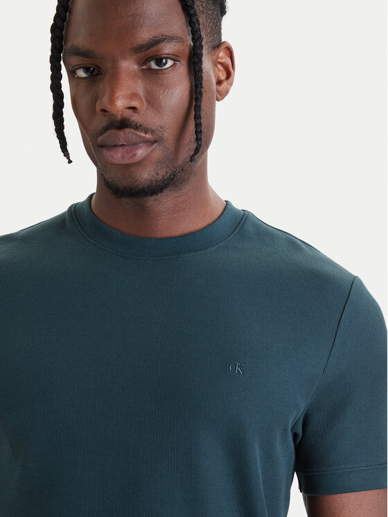 Calvin Klein Jeans Calvin Klein Jeans Camiseta Micro Waffle LV04RF206G Verde Slim Fit