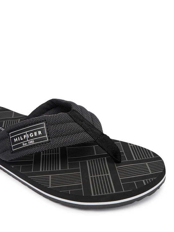 Tommy Hilfiger Čības uz pirksta Tommy Hilfiger Flag Patch Beach FM0FM06004 Melns