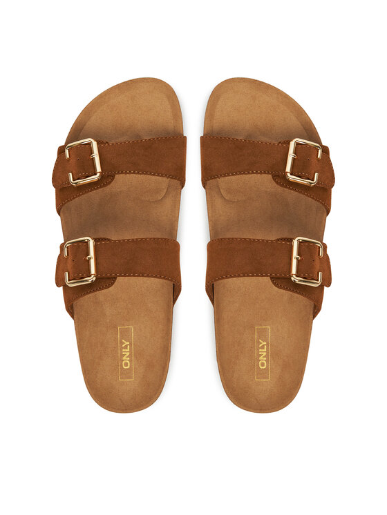 ONLY Shoes Шльопанці ONLY Shoes Onlmaxi-13 Pu Strap Buckle 15331392 Коричневий