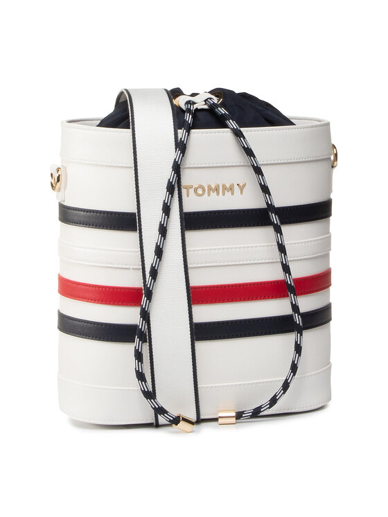 Tommy Hilfiger Borsetta Tommy Hilfiger Item Staple Bucket AW0AW08310 Bianco
