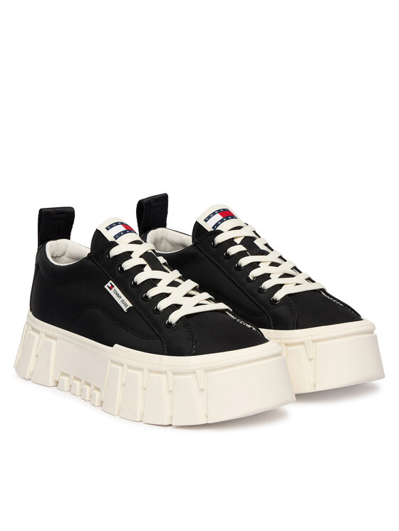 Tommy Jeans Laisvalaikio batai Tommy Jeans Tjw Flatform Chunky Sneaker EN0EN03036 Juoda