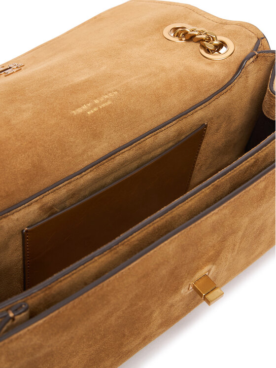 Tory Burch Сумка Tory Burch Kira Turnlock Suede Shoulder Bag 178857 Коричневий