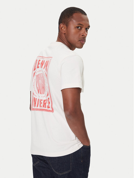 Mustang Mustang Camiseta Akron 1016869 Écru Relaxed Fit