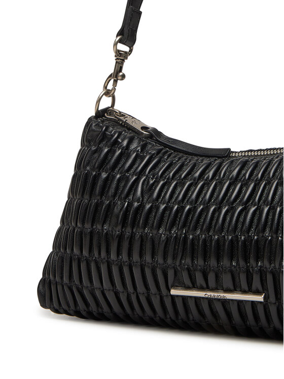 Calvin Klein Jeans Дамска чанта Calvin Klein Jeans Ruched Layla Shoulder Bag LV04K3088G Черен