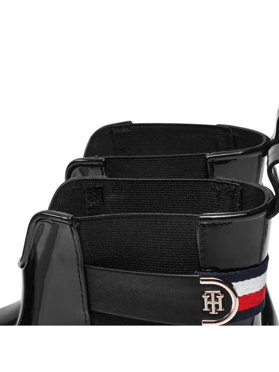 Tommy Hilfiger Гумени ботуши Tommy Hilfiger Hardware Rainboot FW0FW05968 Черен