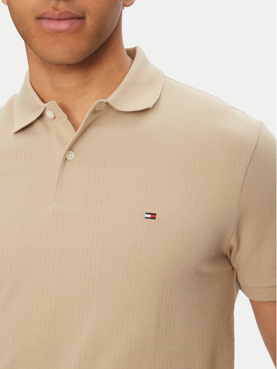 Tommy Hilfiger Tommy Hilfiger Polo majica Vertical MW0MW38951 Bež Regular Fit