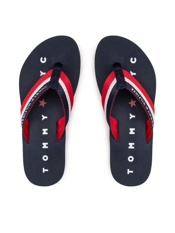 Tommy Hilfiger Šlepetės per pirštą Tommy Hilfiger Tommy Loves Ny Beach Sandal FW0FW02370 Tamsiai mėlyna