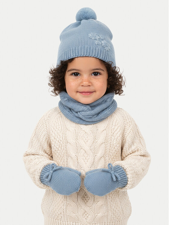Mayoral Set čepice, tunelová šála a rukavice Mayoral 10019 Modrá