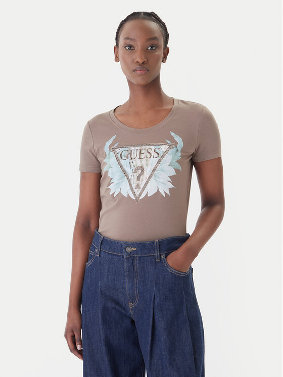 Guess Guess Camiseta W6GI12 K3027 Marrón Regular Fit