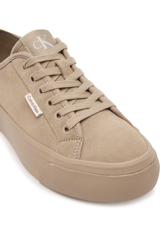Calvin Klein Sneakers Calvin Klein Vulc Flatf Lace Up Sue/Wl Ck YW0YW02000 Beige