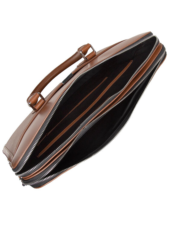 Tommy Hilfiger Portatīvā datora soma Tommy Hilfiger Business Leather Slim Comp AM0AM068420 Brūns