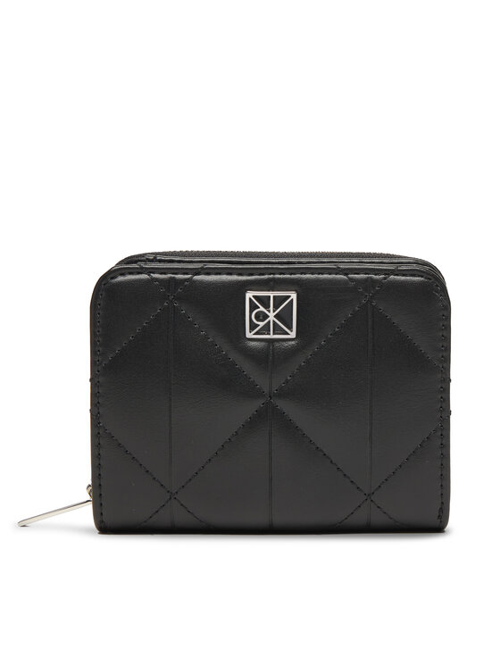 Calvin Klein Piniginė Calvin Klein Quilted Flap Zip Around LV04F1124G Juoda