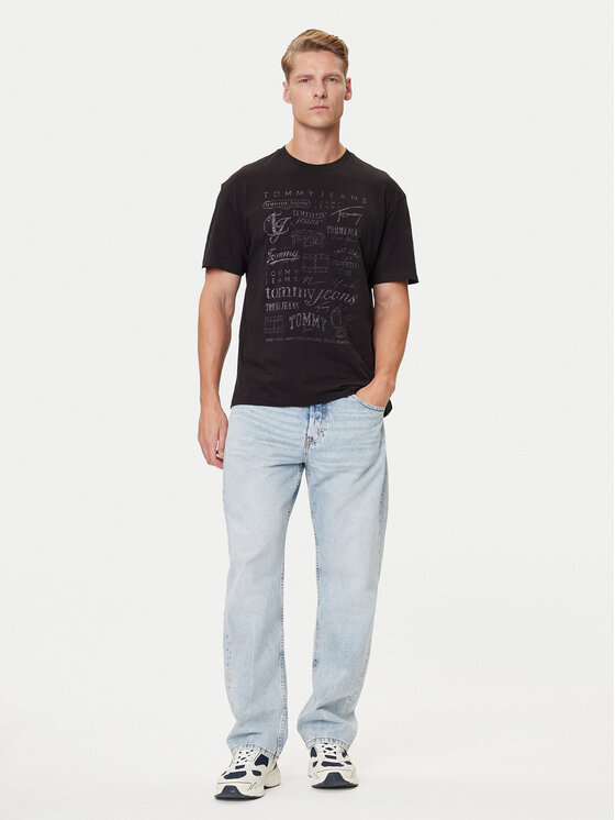 Tommy Jeans Tommy Jeans Majica Archive Logos DM0DM21584 Črna Relaxed Fit