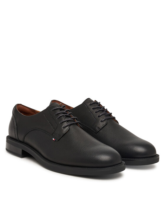 Tommy Hilfiger Zapatos hasta el tobillo Tommy Hilfiger Lth Mix Dress Hilfiger Shoe FM0FM06086 Negro