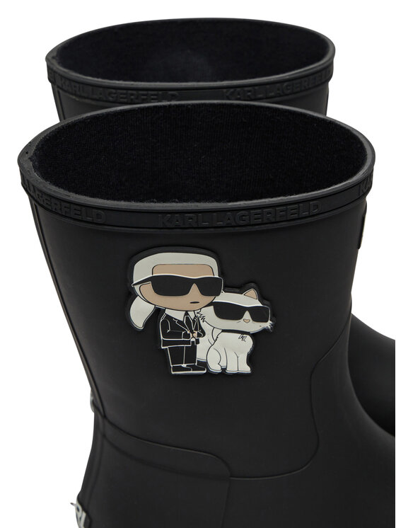 KARL LAGERFELD Cizme de cauciuc KARL LAGERFELD KL47073T Negru