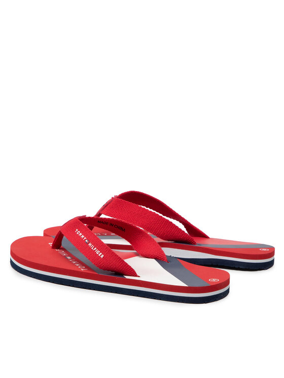 Tommy Hilfiger Flip flop Tommy Hilfiger Logo Print Flip Flop T3A8-32190-0058 S Roșu