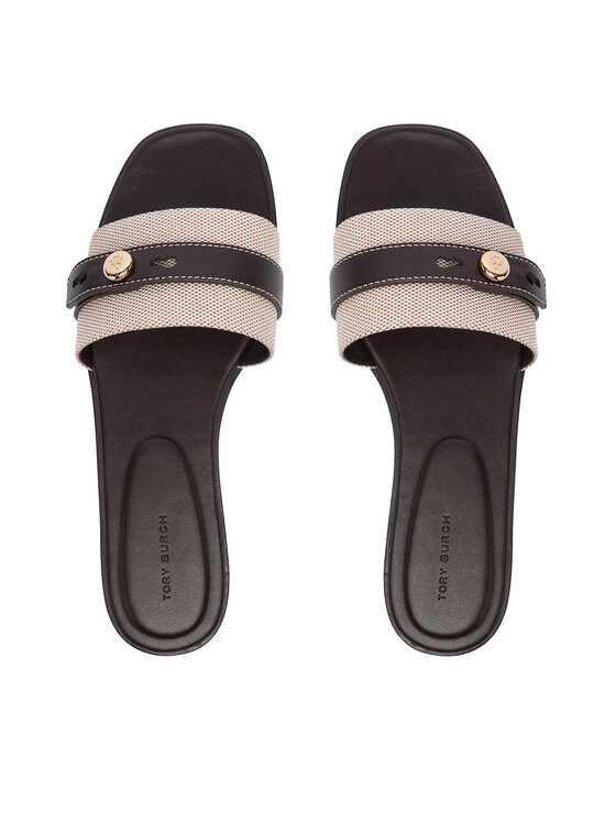 Tory Burch Шльопанці Tory Burch Romy Slide 183307 Коричневий