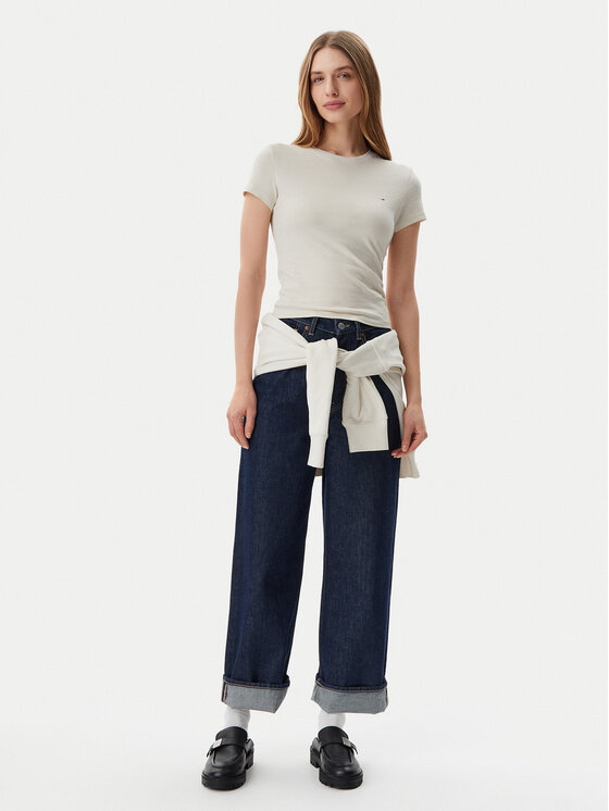 Tommy Jeans Tommy Jeans Póló DW0DW20459 Bézs Slim Fit