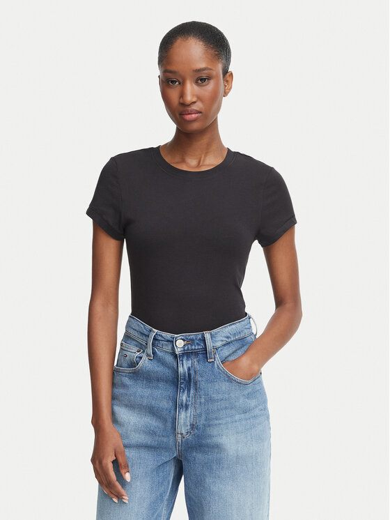 Tommy Hilfiger Tommy Hilfiger Conjunto de camisetas UW0UW06657 Negro Slim Fit