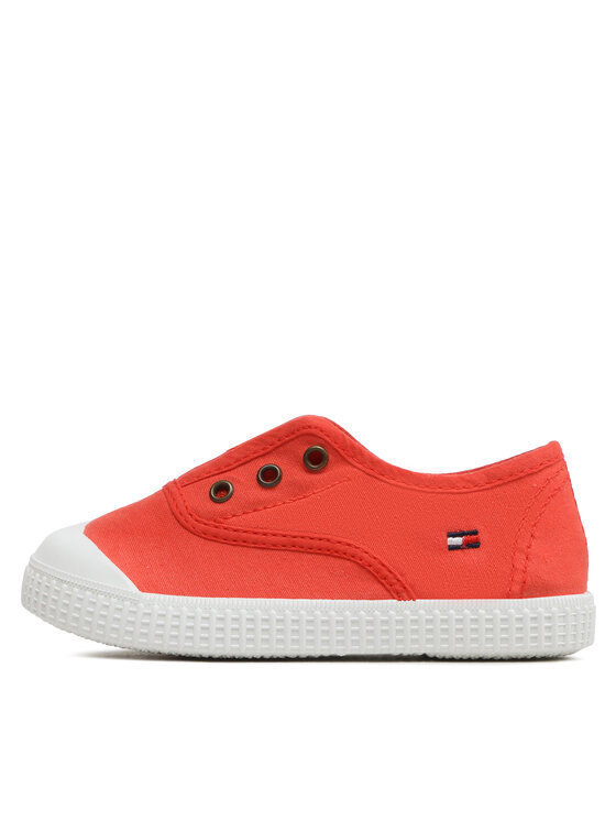 Tommy Hilfiger Trampki Tommy Hilfiger Low Cut Easy-On Sneaker T1X9-32824-0890 S Koralowy